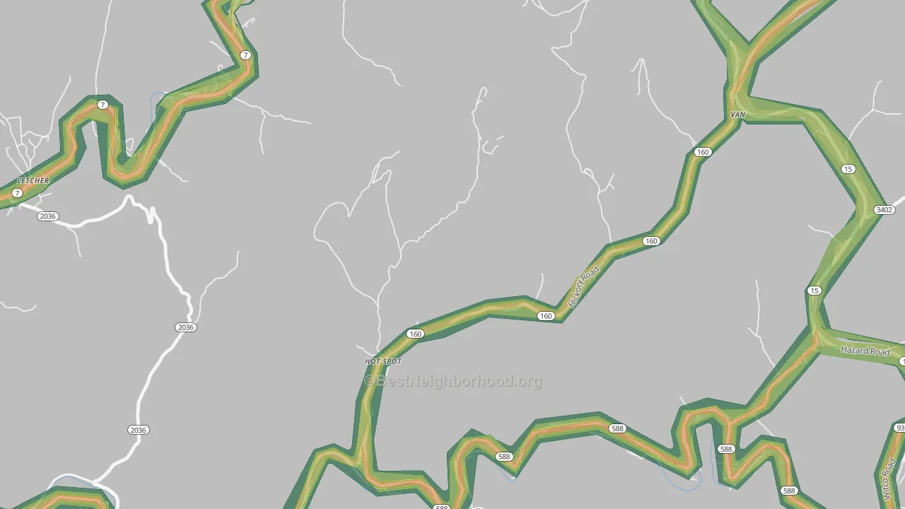 41845, KY Map of Noise Levels in 41845