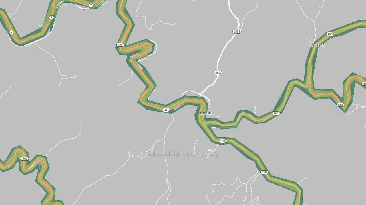 41848, KY Map of Noise Levels in 41848