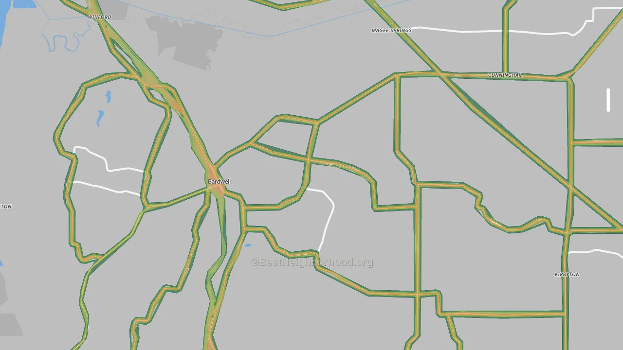 42023, KY Map of Noise Levels in 42023