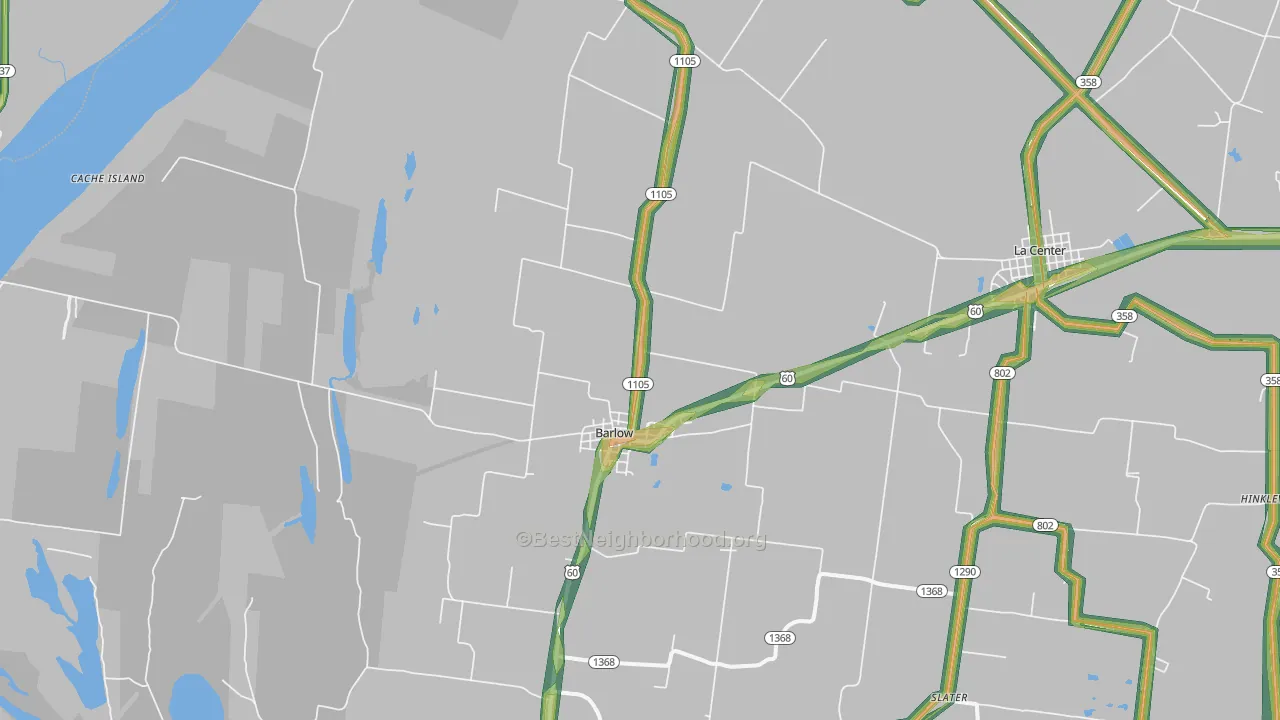 42024, KY Map of Noise Levels in 42024