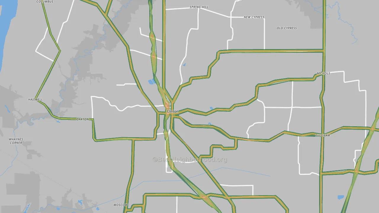 42031, KY Map of Noise Levels in 42031
