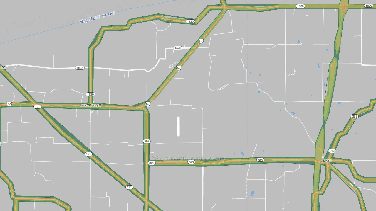 42035, KY Map of Noise Levels in 42035