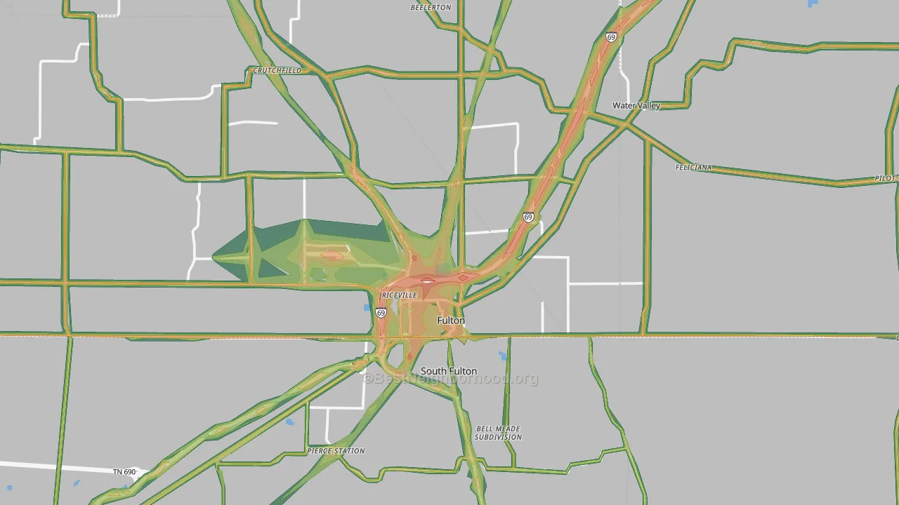 42041, KY Map of Noise Levels in 42041