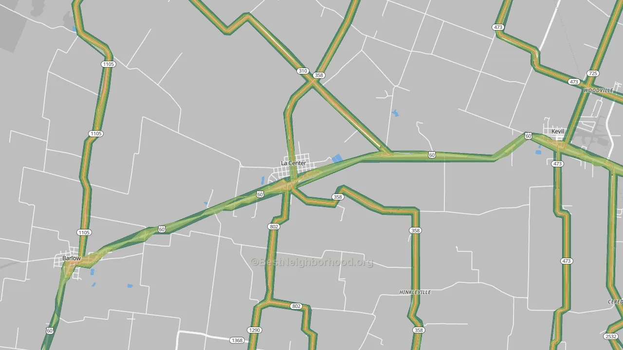 42056, KY Map of Noise Levels in 42056