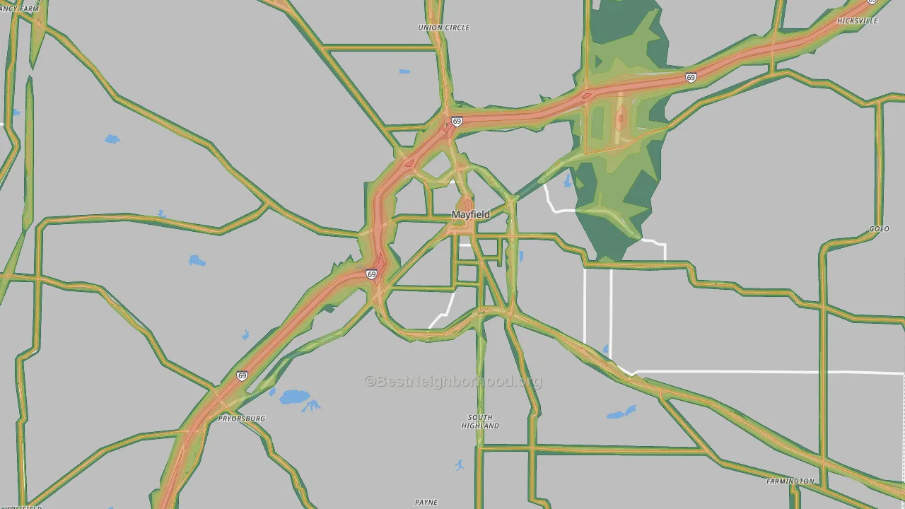 42066, KY Map of Noise Levels in 42066
