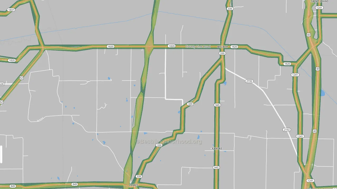 42069, KY Map of Noise Levels in 42069