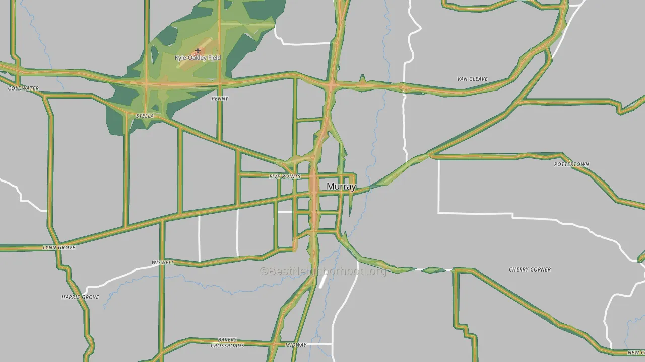 42071, KY Map of Noise Levels in 42071