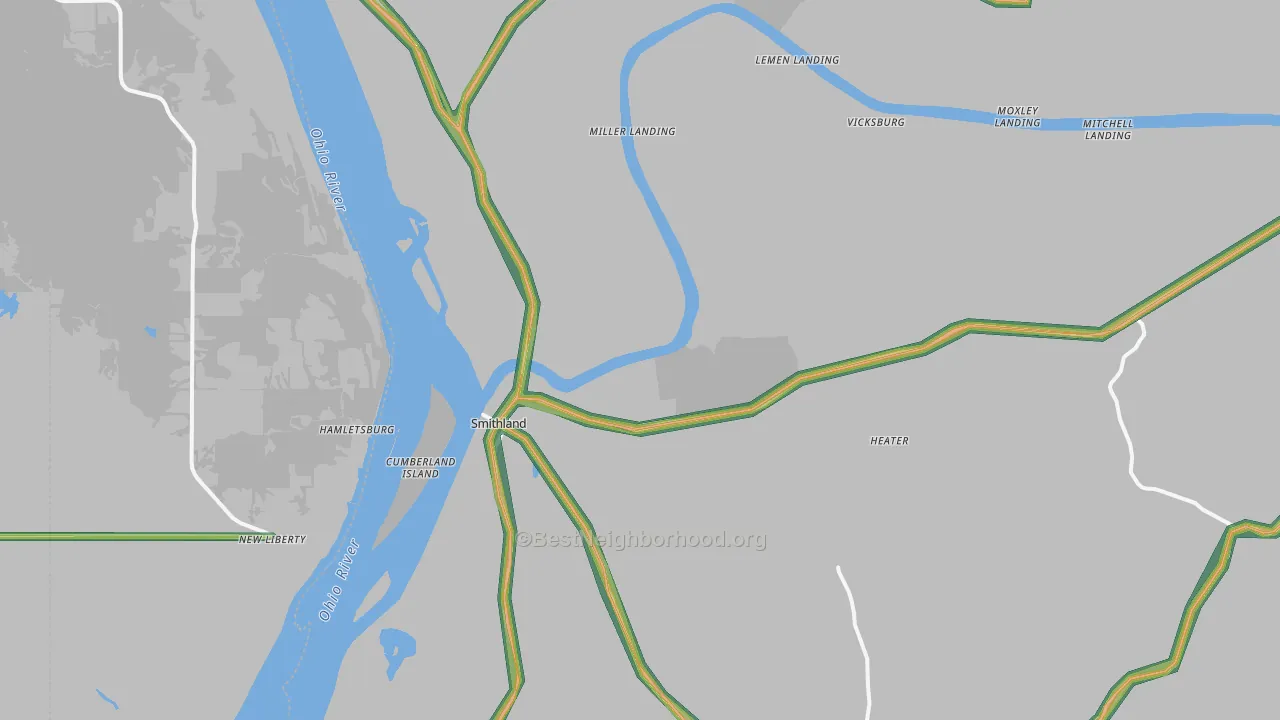 42081, KY Map of Noise Levels in 42081