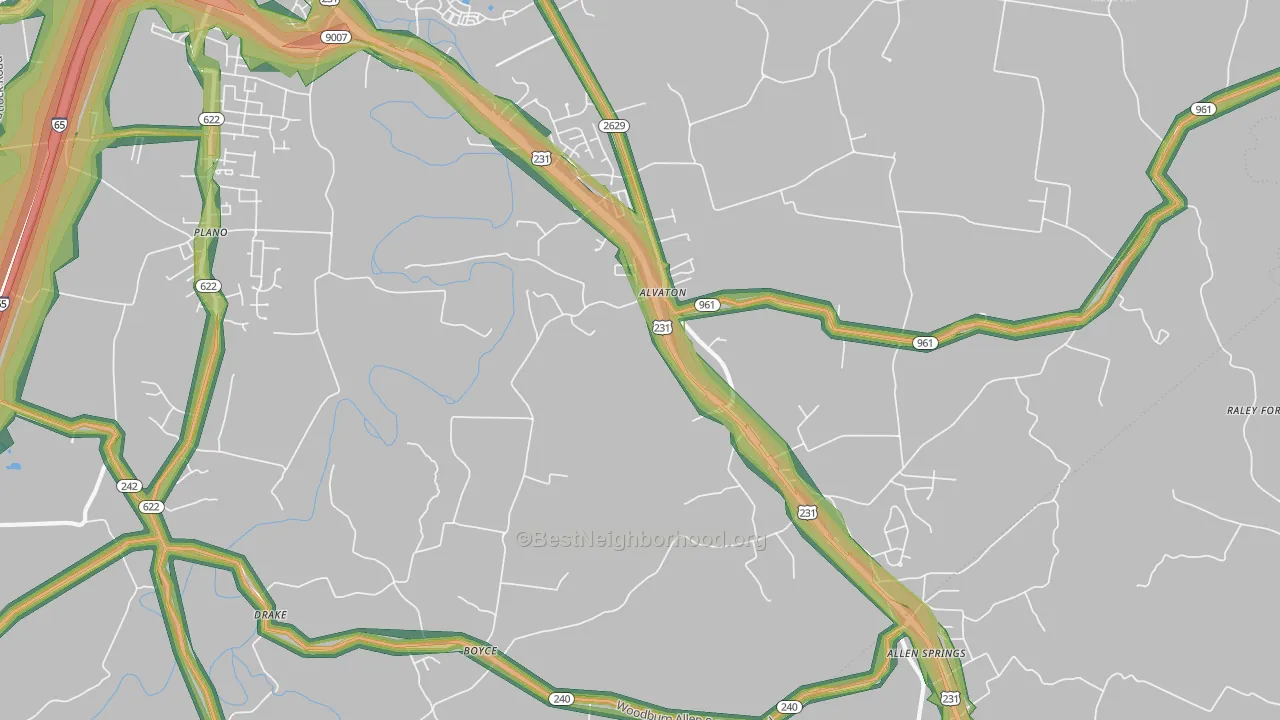 42122, KY Map of Noise Levels in 42122