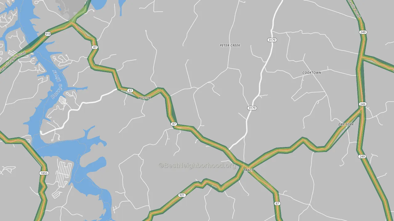 42123, KY Map of Noise Levels in 42123