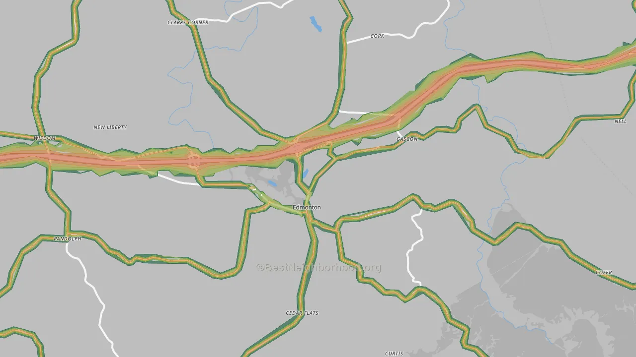 42129, KY Map of Noise Levels in 42129