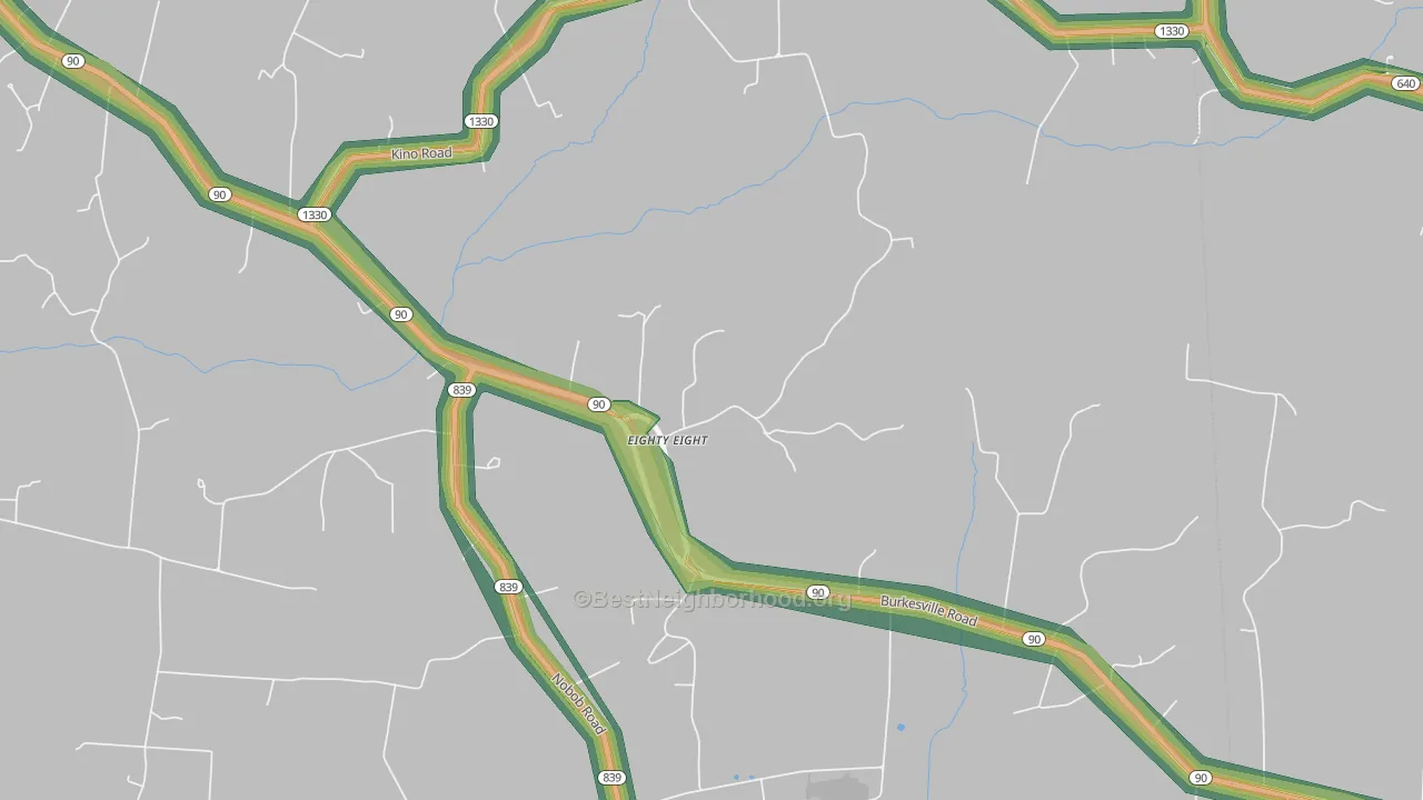 42130, KY Map of Noise Levels in 42130