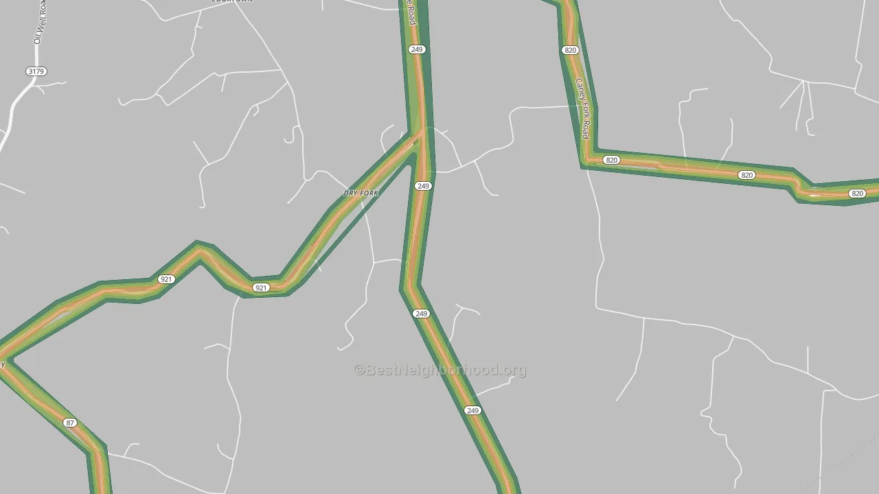 42131, KY Map of Noise Levels in 42131