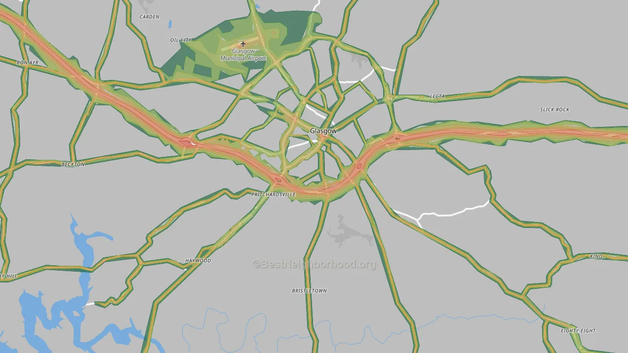 42141, KY Map of Noise Levels in 42141