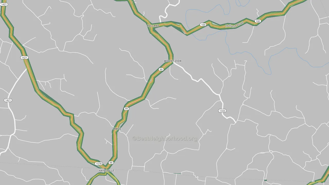 42153, KY Map of Noise Levels in 42153
