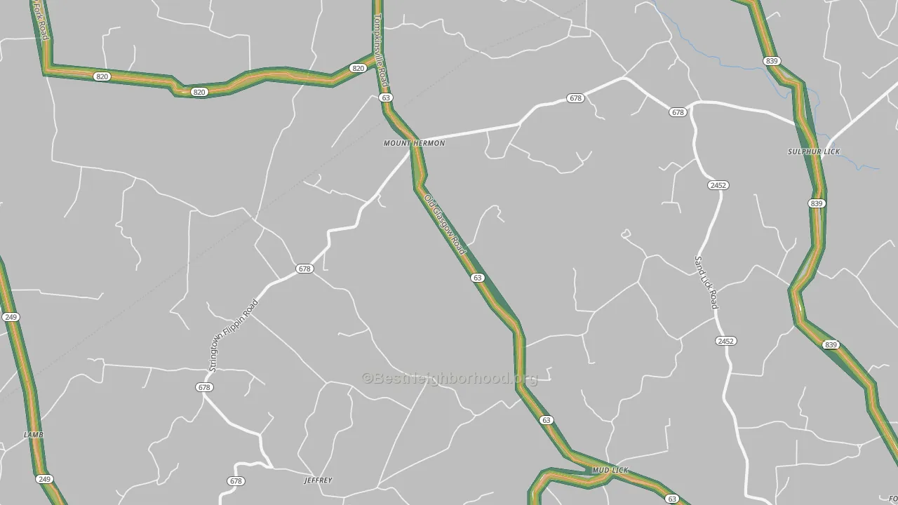 42157, KY Map of Noise Levels in 42157