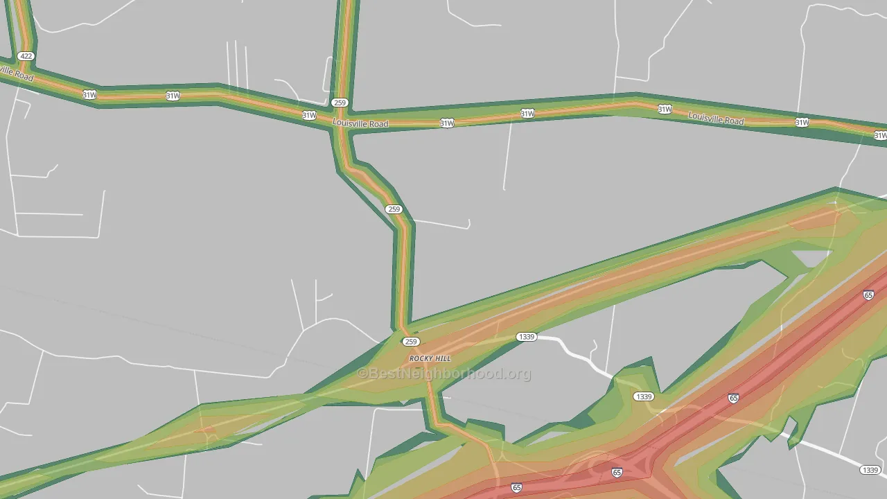 42163, KY Map of Noise Levels in 42163