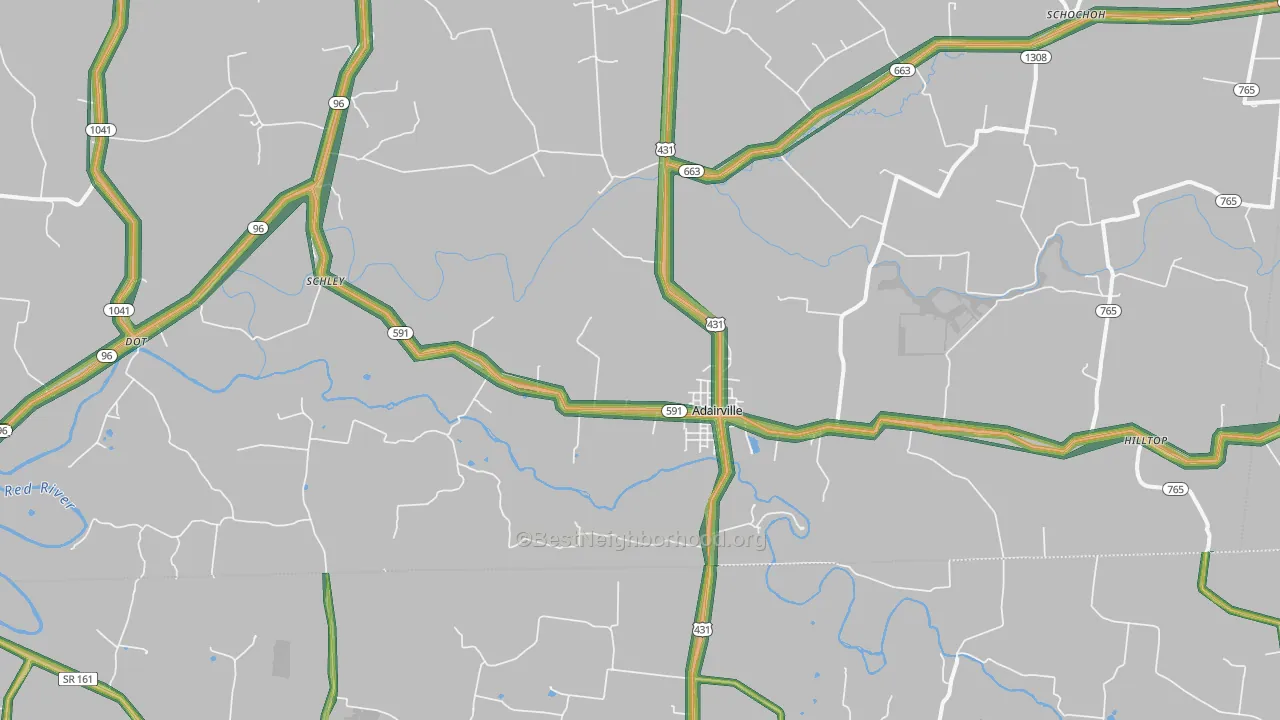 42202, KY Map of Noise Levels in 42202