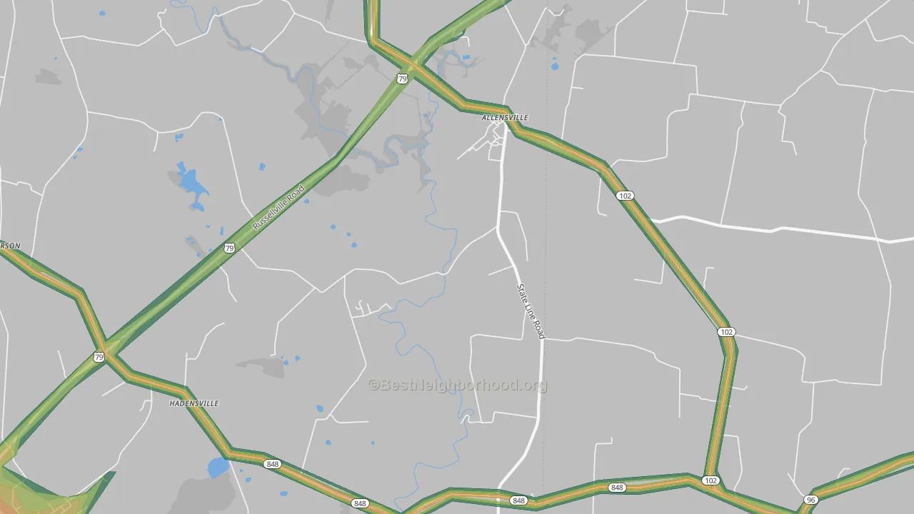 42204, KY Map of Noise Levels in 42204