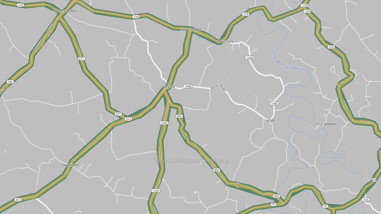 42214, KY Map of Noise Levels in 42214