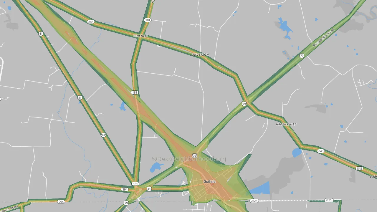 42234, KY Map of Noise Levels in 42234