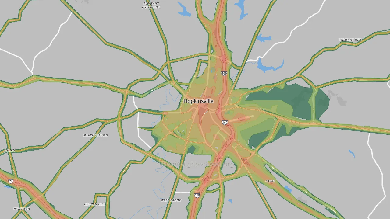 42240, KY Map of Noise Levels in 42240