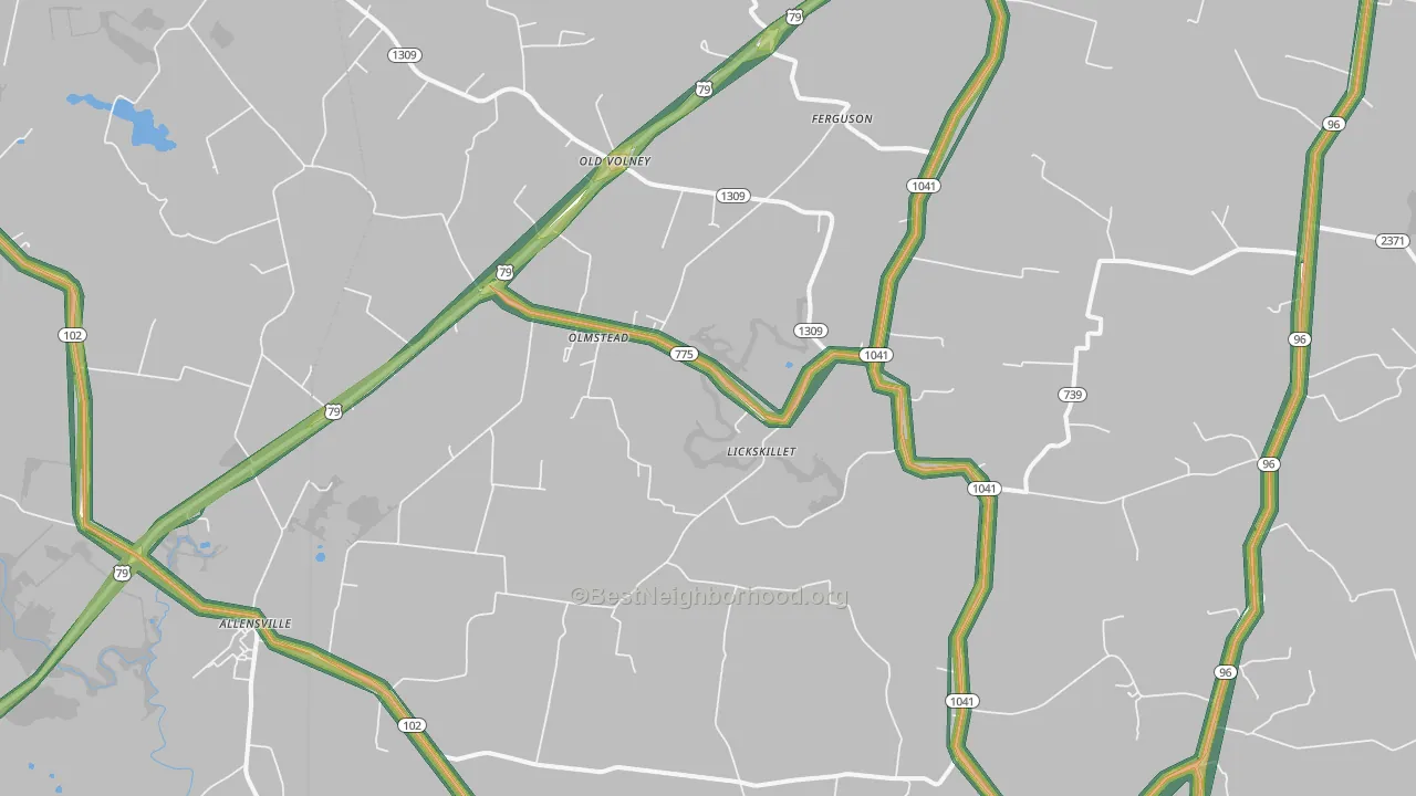 42265, KY Map of Noise Levels in 42265