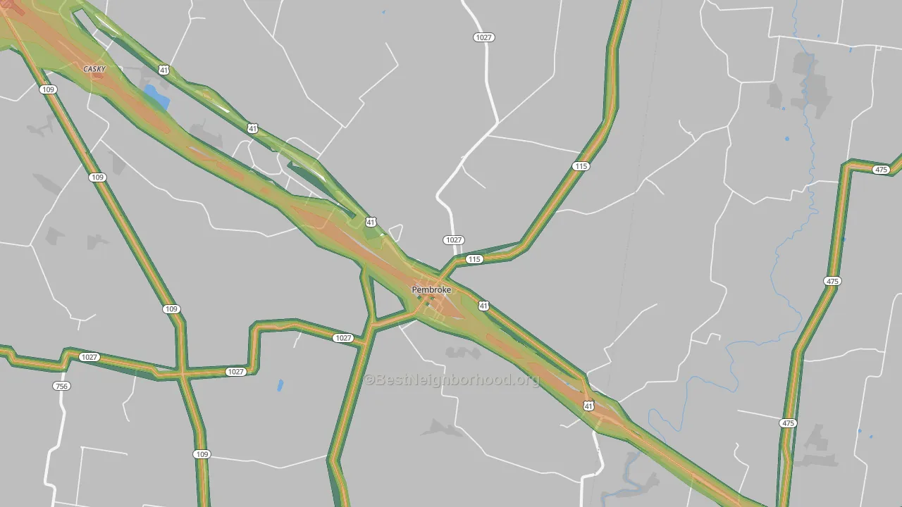 42266, KY Map of Noise Levels in 42266