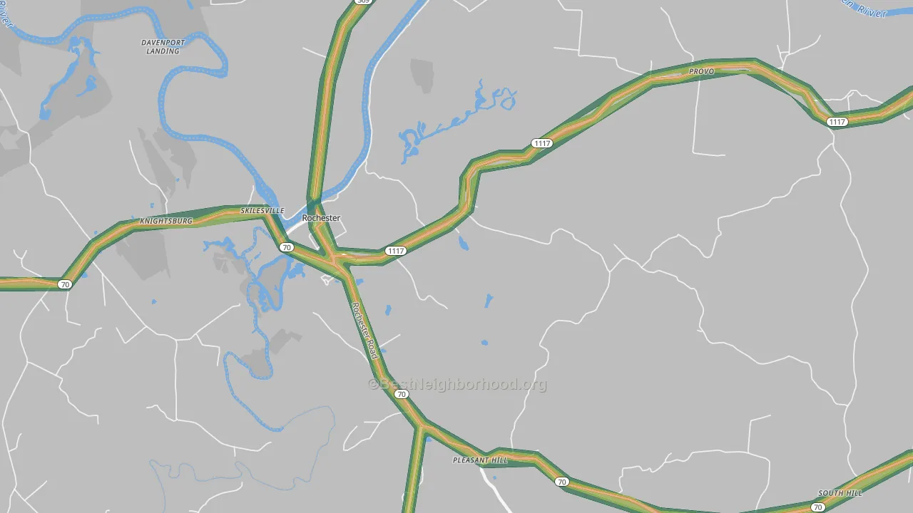 42273, KY Map of Noise Levels in 42273