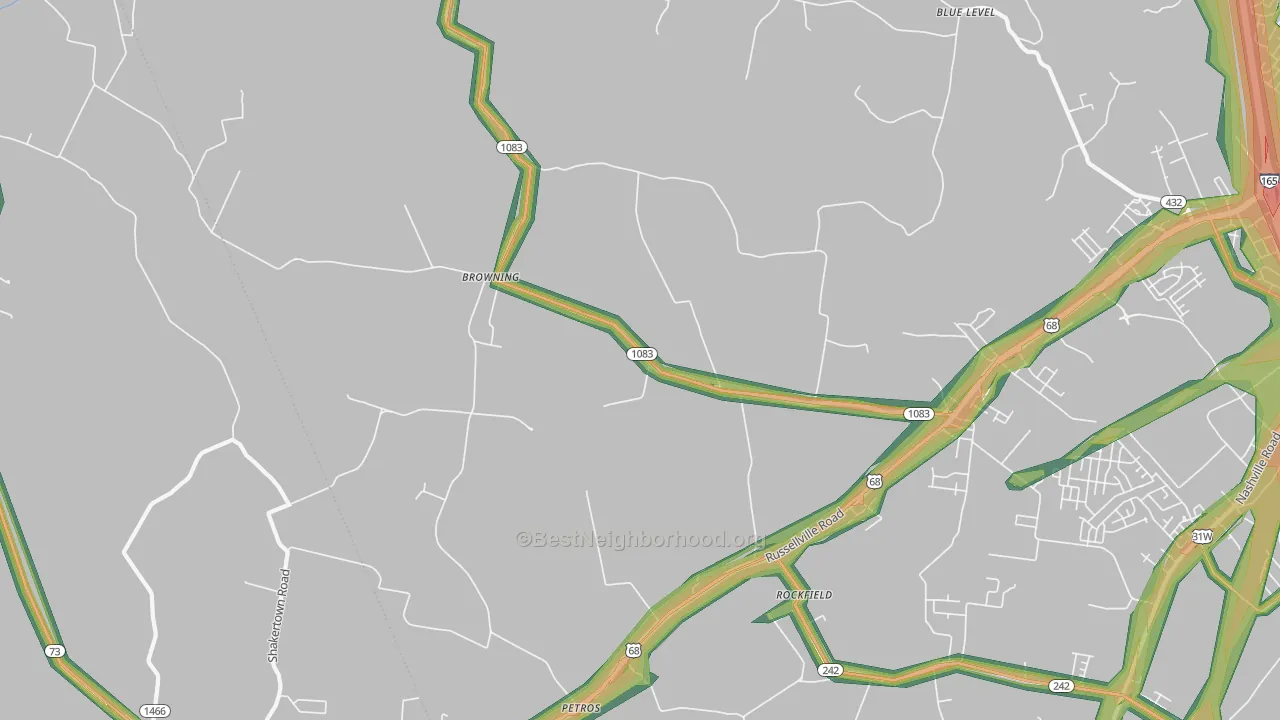42274, KY Map of Noise Levels in 42274
