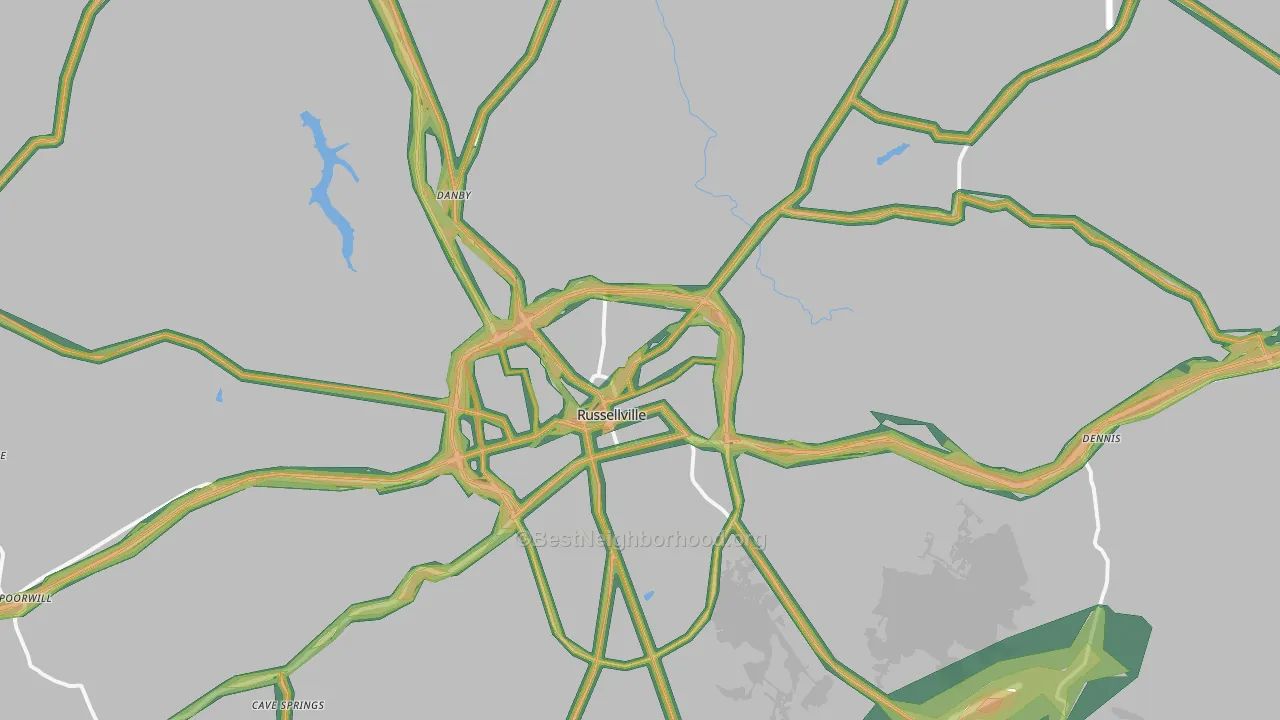 42276, KY Map of Noise Levels in 42276