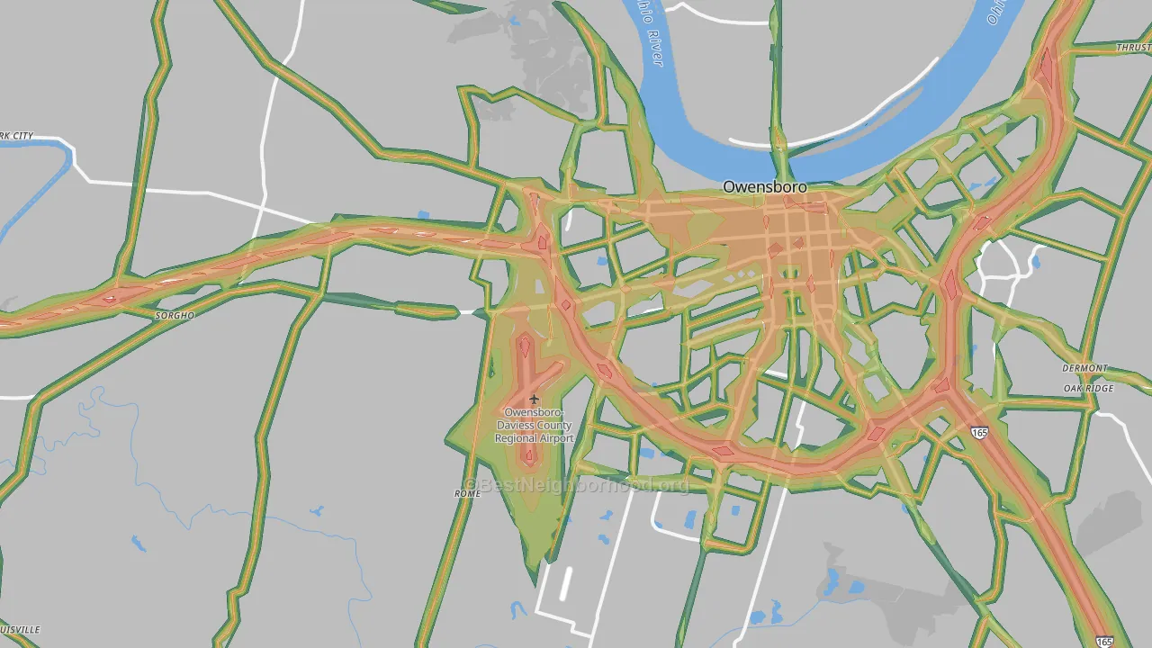 42301, KY Map of Noise Levels in 42301