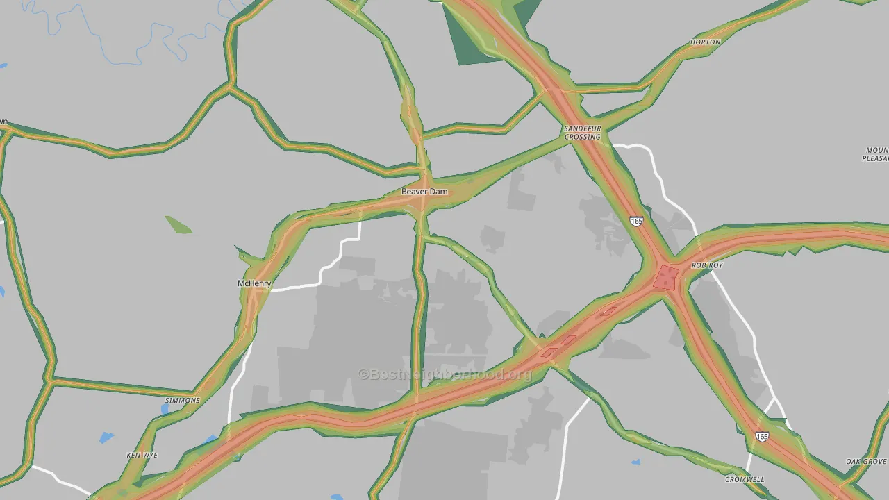 42320, KY Map of Noise Levels in 42320