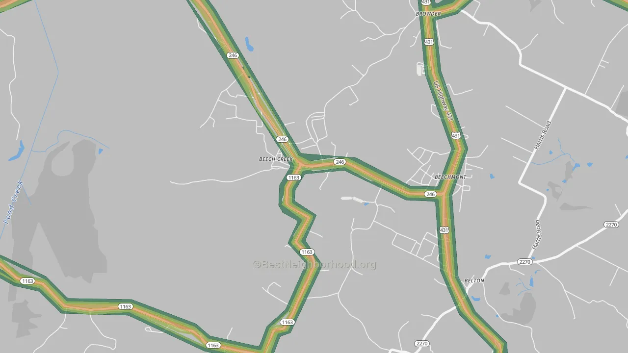 42321, KY Map of Noise Levels in 42321