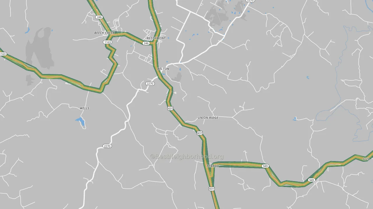 42324, KY Map of Noise Levels in 42324
