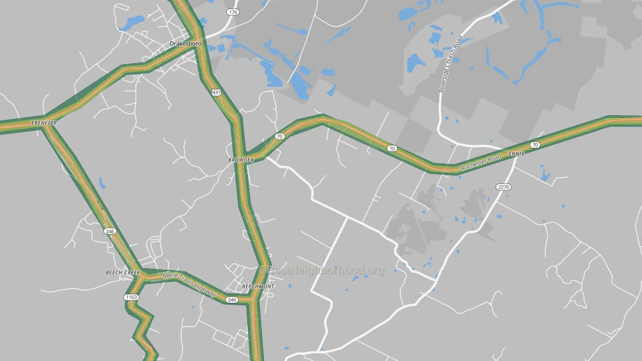 42326, KY Map of Noise Levels in 42326