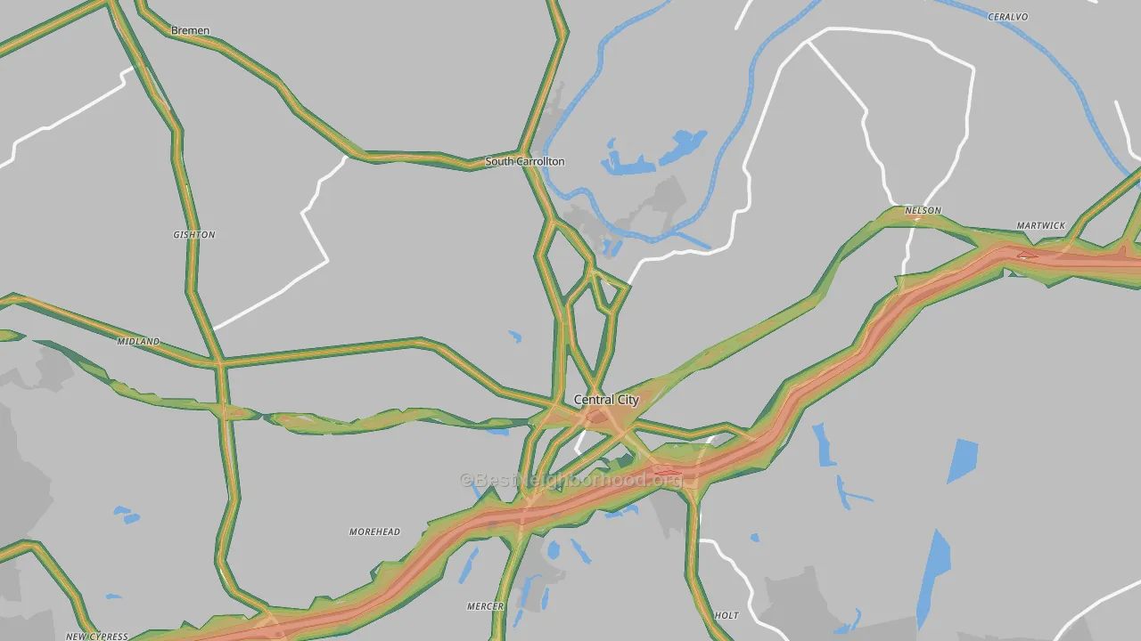 42330, KY Map of Noise Levels in 42330