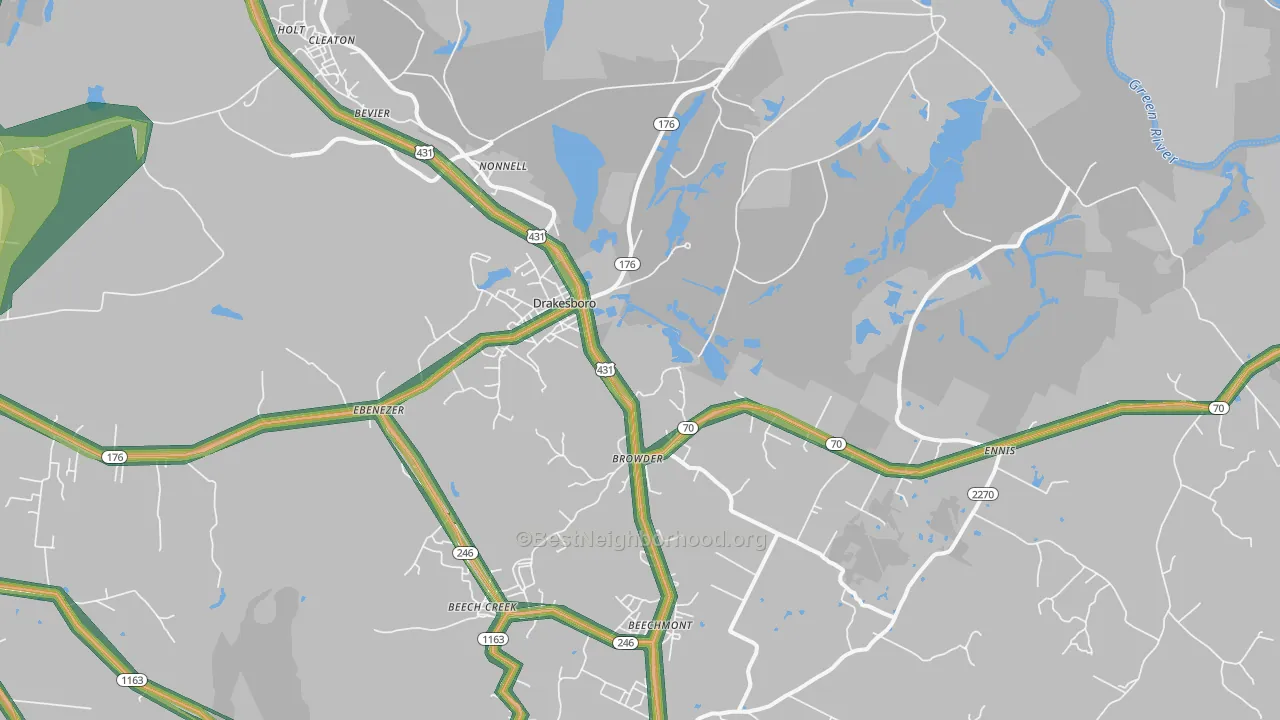 42337, KY Map of Noise Levels in 42337