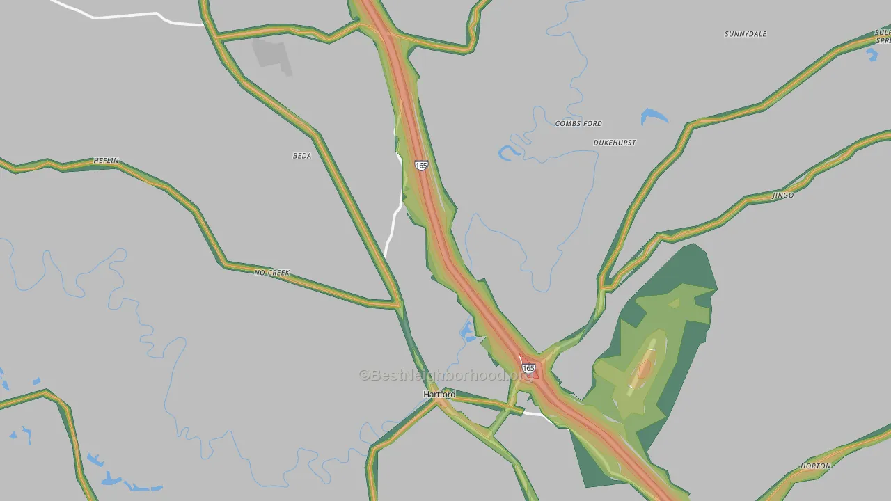 42347, KY Map of Noise Levels in 42347