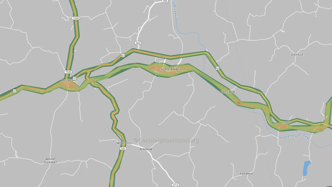 42349, KY Map of Noise Levels in 42349
