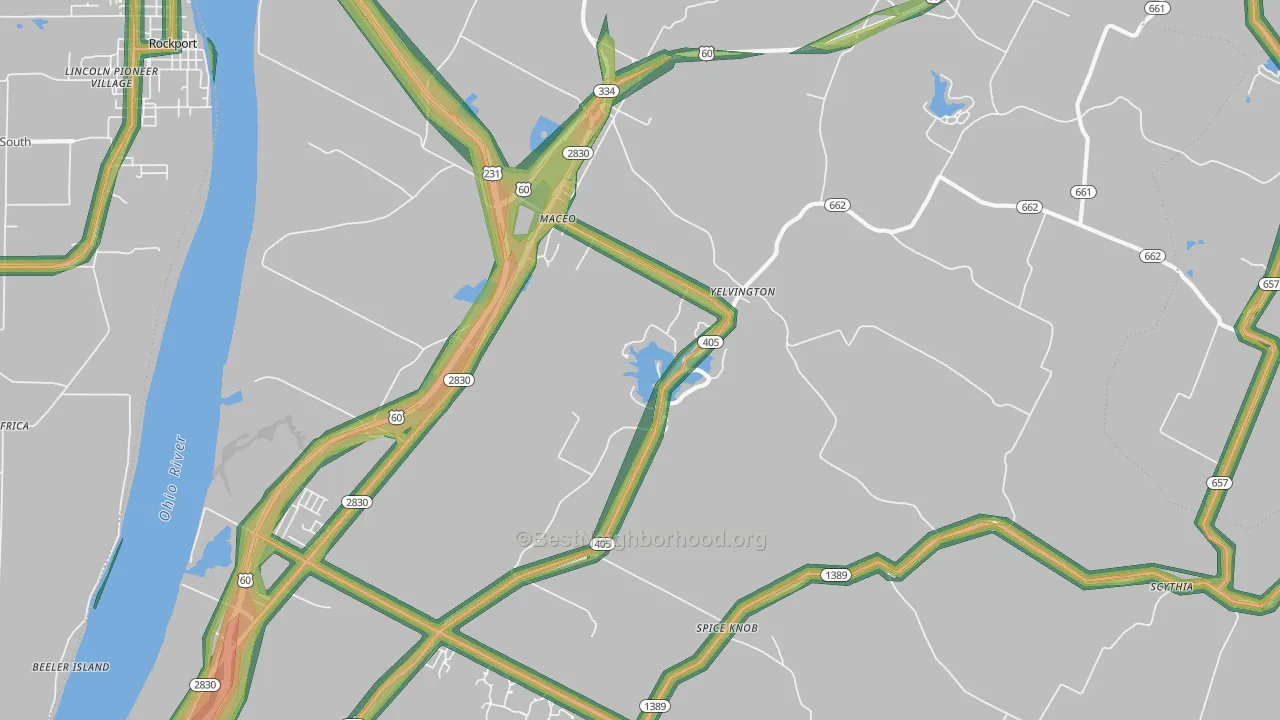 42355, KY Map of Noise Levels in 42355