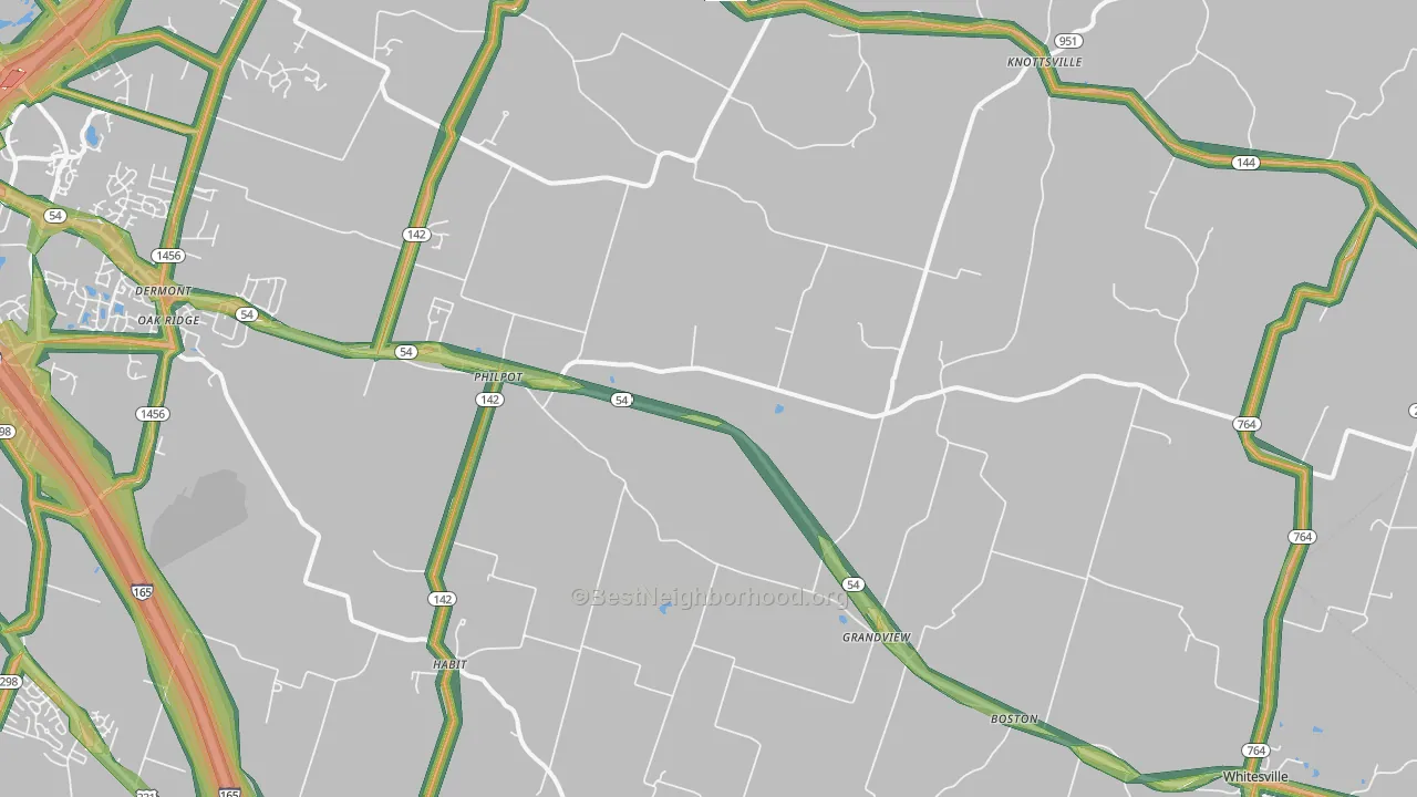 42366, KY Map of Noise Levels in 42366