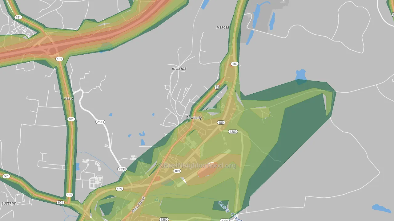 42367, KY Map of Noise Levels in 42367