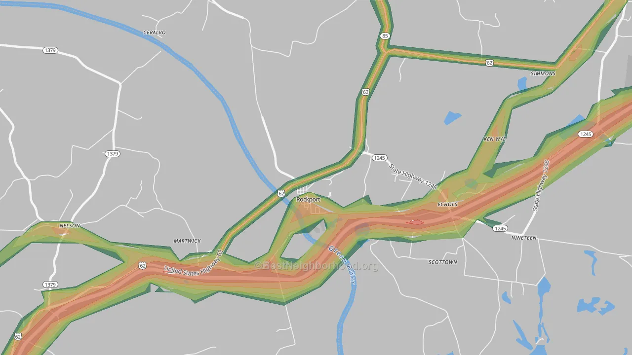42369, KY Map of Noise Levels in 42369
