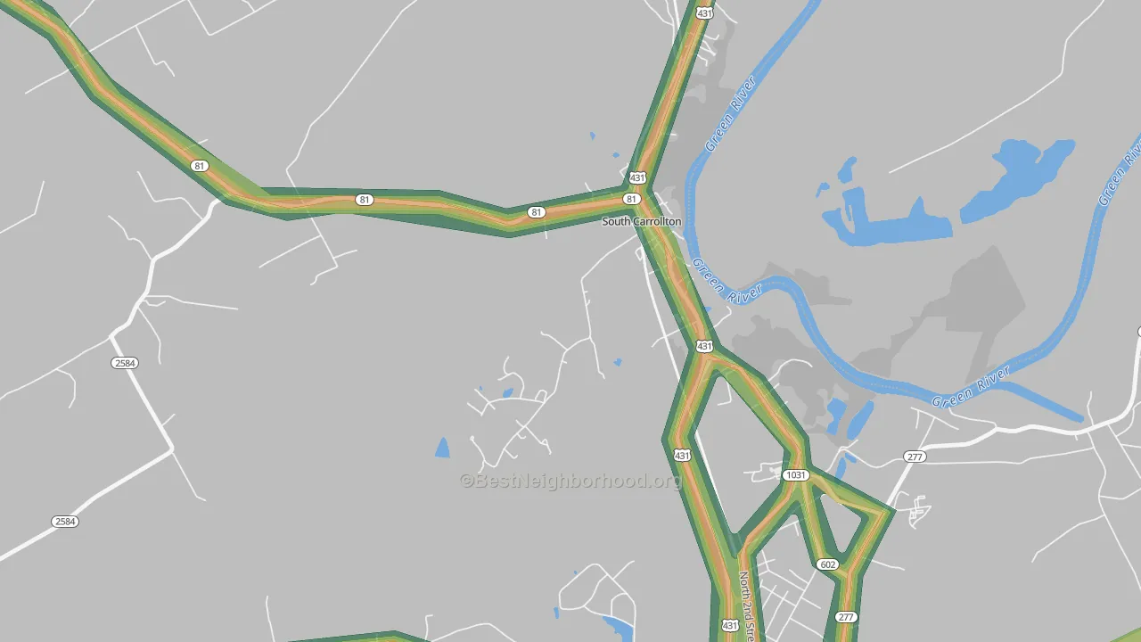 42374, KY Map of Noise Levels in 42374