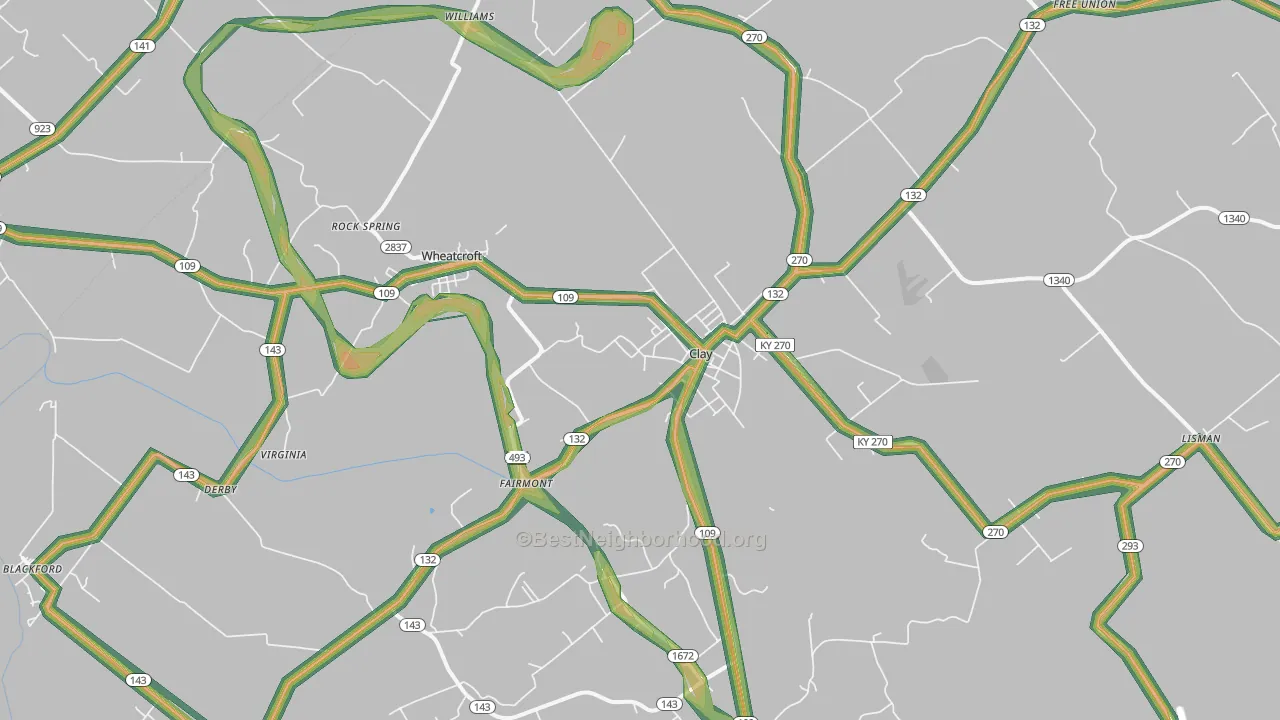 42404, KY Map of Noise Levels in 42404