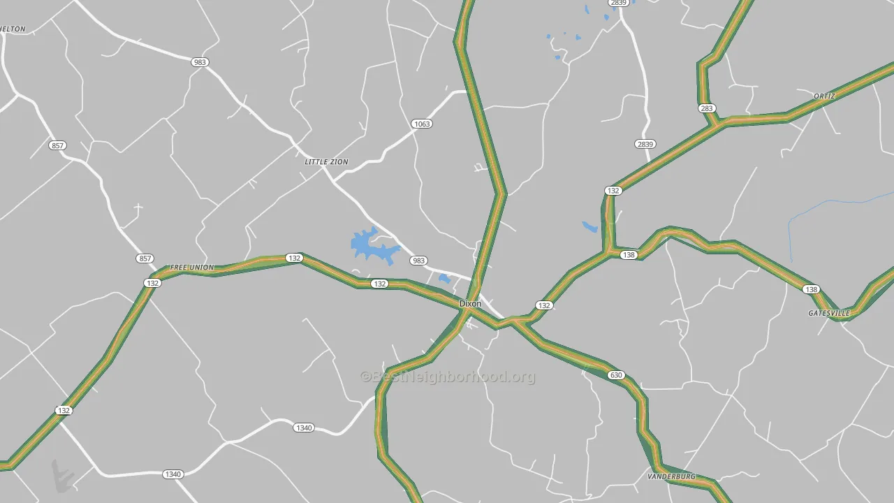 42409, KY Map of Noise Levels in 42409