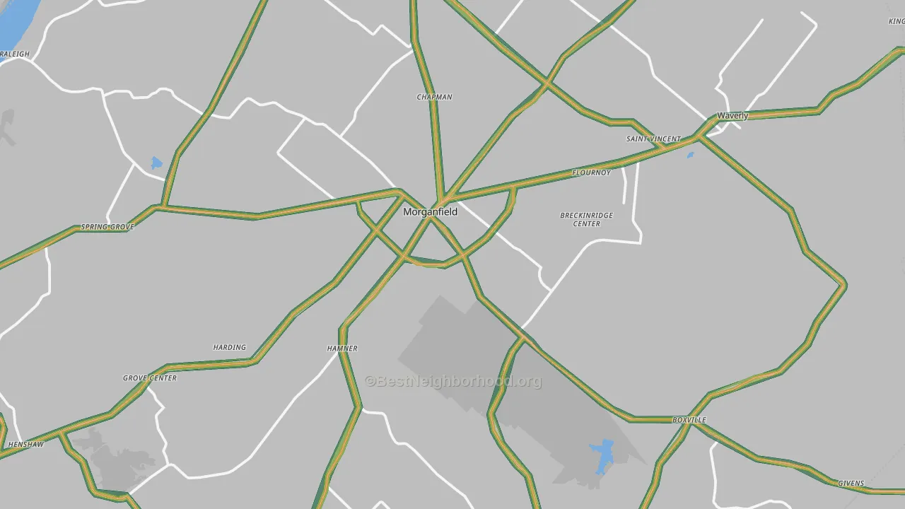 42437, KY Map of Noise Levels in 42437