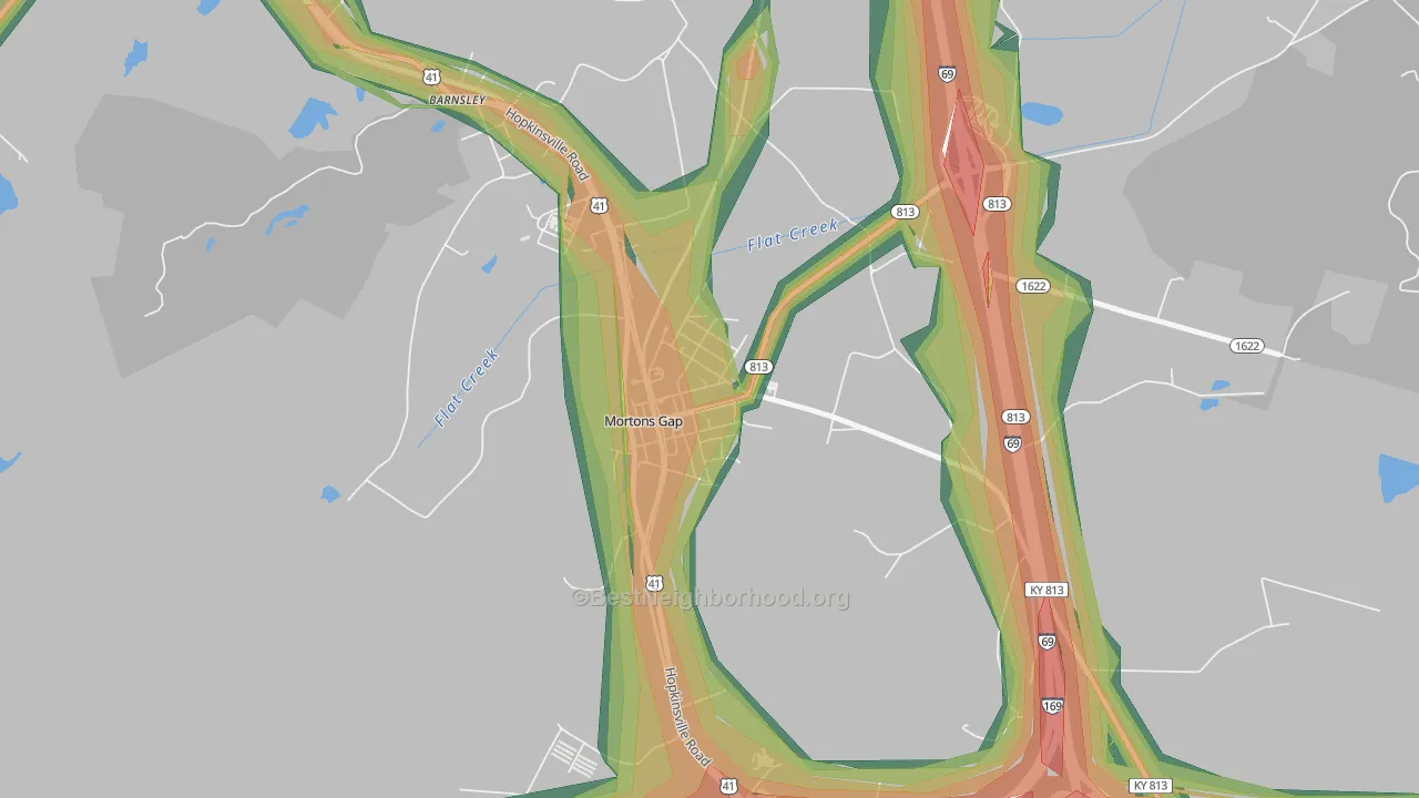 42440, KY Map of Noise Levels in 42440