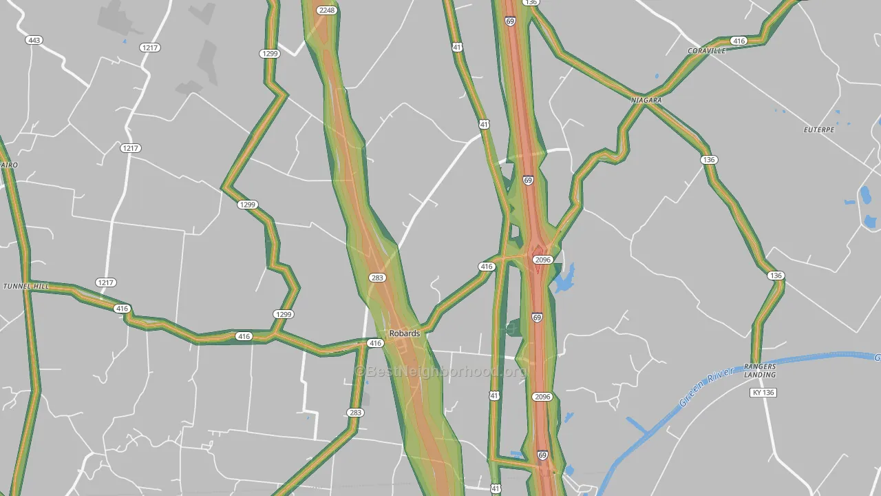 42452, KY Map of Noise Levels in 42452